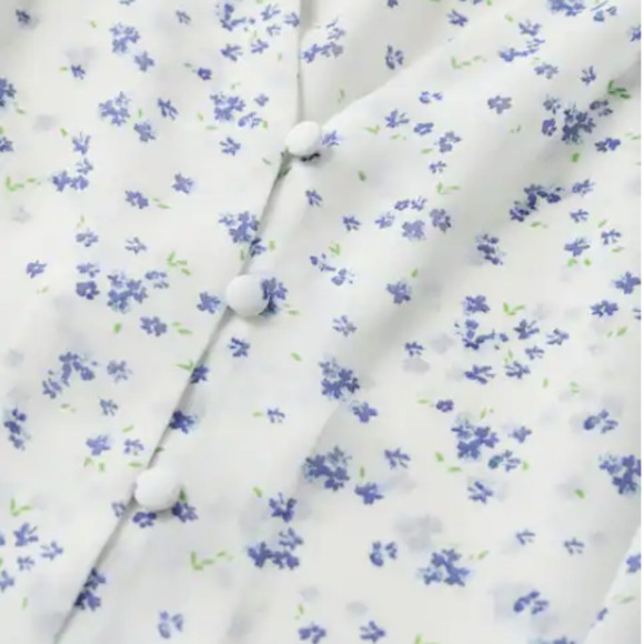 Mango outlet Printed puff sleeve blouse - Picture 7 of 9